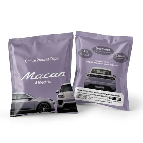 Sachet de goodies comestibles personnalisé Porsche Dijon, macan 4 electric