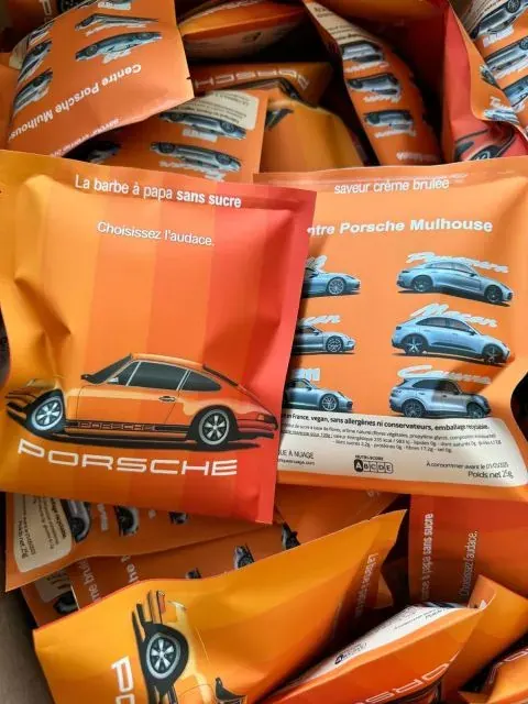 Sachets de barbe à papa NUAGE personnalisés Porsche